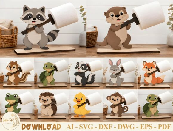 Animales para soporte de Papel Higiénico 