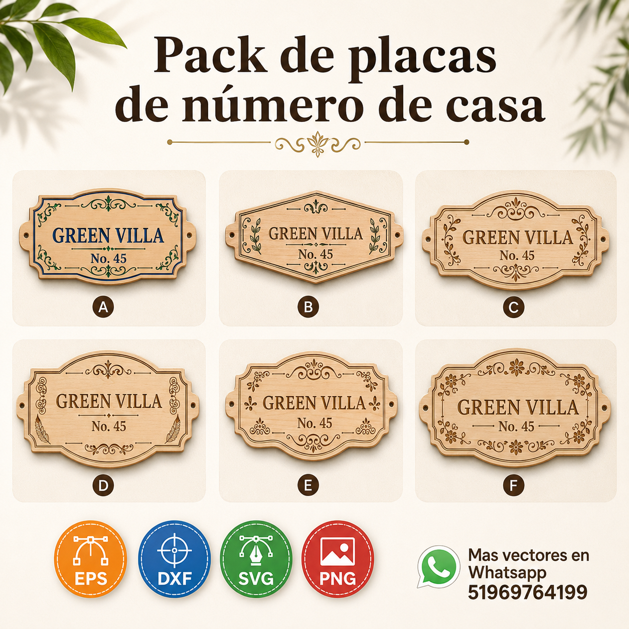 Placas para Nombre y Número de Casa