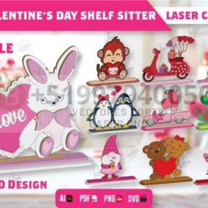 Paquete de estantes adornos para el día de San Valentín