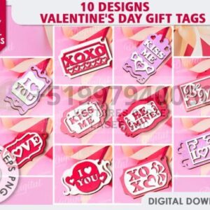 Paquete de etiquetas de regalo para el día de San Valentín