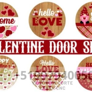 Paquete de letreros redondos SVG PNG de San Valentín