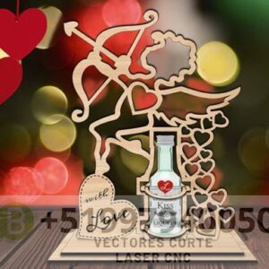 Portabotellas con forma de ángel Cupido para San Valentín
