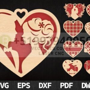 Paquete de corazones cortados con láser para San Valentín