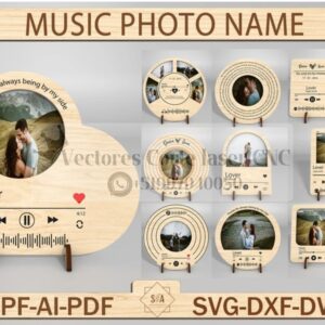 Marcos de fotos de placa de canción personalizados