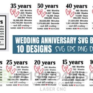 🎉 Paquete de Aniversario de Bodas Personalizado - 10 Diseños en Formato Digital 🎉