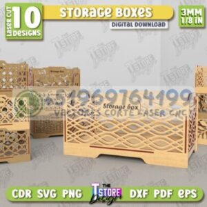 📦 Pack de Cajas Organizadoras para Corte Láser – 10 Diseños Modernos y Funcionales