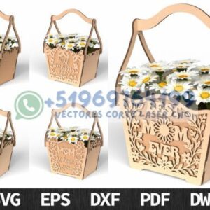 🌼 Cestas Florales para el Día de la Madre – Pack de Diseños para Corte Láser | Amor en Cada Detalle