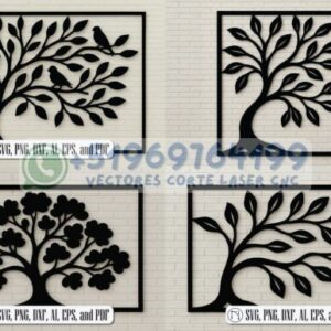 🌳 Paneles Decorativos de Árbol para Pared – Archivos para Corte Láser 🌳