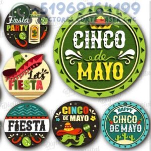 🎉 Pack de Carteles Redondos "Cinco de Mayo" – 10 Diseños Coloridos para Corte Láser | Celebración Mexicana