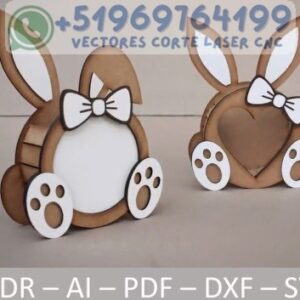 🐰 Conejito Portanombres con Corazón – Diseño para Corte Láser | Ideal para Regalos Personalizados