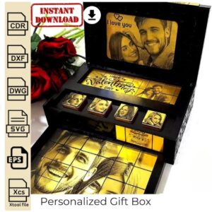 Caja de Regalo Personalizada para San Valentín o Aniversarios – Ideal para Corte Láser