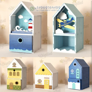Casitas Decorativas Infantiles para Corte Láser – Pack de 5 Diseños Creativos