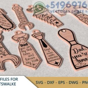 Llavero de Herramientas para el Día del Padre – Pack de Diseños Láser Creativos