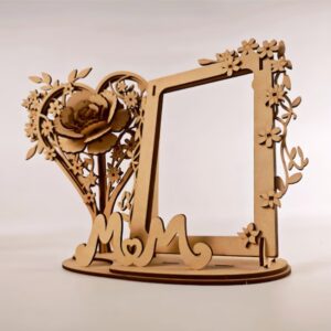 Marco Floral para Mamá – Vector para corte láser con diseño delicado