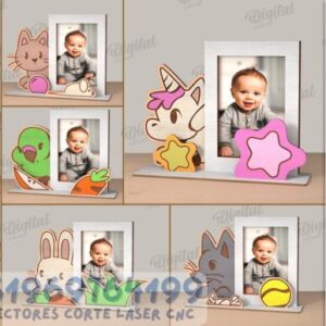 🖼️ Marcos de Fotos Infantiles 3D – Pack de 10 Diseños Divertidos para Corte Láser