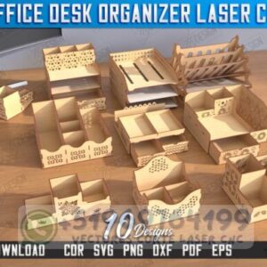 Pack de Organizadores de Escritorio – 10 Diseños para Corte Láser en MDF