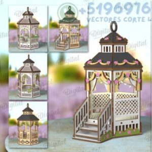 Pack de Gazebos Decorativos 3D para Corte Láser – 5 Diseños Increíbles