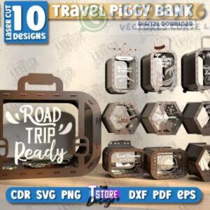 Alcancías de Viaje – 10 Diseños Creativos para Corte Láser (Formato 3D)