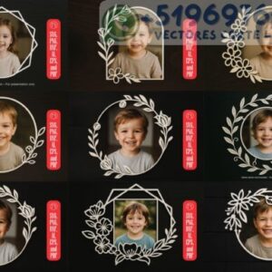 Pack de Marcos Florales para Fotos – Diseños Elegantes en SVG para Corte Láser
