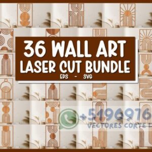 🧡 Bundle de 36 Obras de Arte para Pared en Corte Láser | Estilo Boho y Minimalista