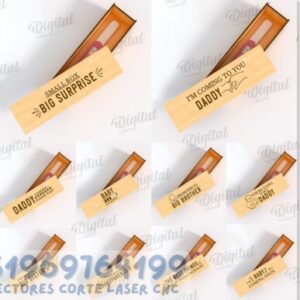 🎁 Cajas Sorpresa para Prueba de Embarazo – Pack de 10 Diseños para Corte Láser