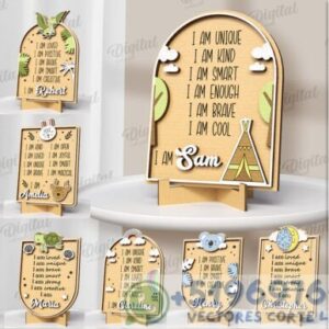 🌟 Letreros de Afirmación 3D para Niños – Pack con 10 Diseños Personalizables