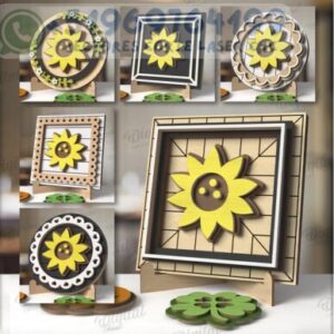 Set de Marcos Florales Intercambiables para Corte Láser – 10 Diseños Decorativos