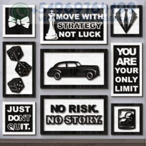 Mini Letreros Motivacionales para Hombres – Pack Exclusivo para Corte Láser 🖤🔥