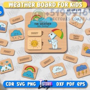 Tablero del Clima para Niños – Diseño Educativo para Corte Láser (Formato Digital)