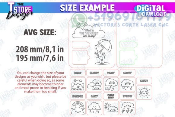Tablero del Clima para Niños – Diseño Educativo para Corte Láser (Formato Digital) - Imagen 2