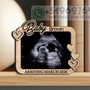 Marco Personalizado para Ecografía de Bebé – Diseño para Corte Láser