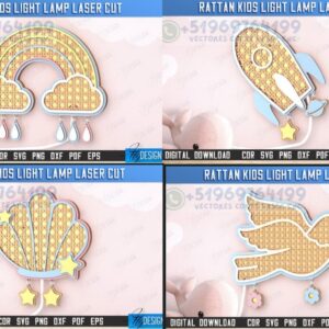 Lámparas Infantiles de Ratán en Capas – ¡Decora con Magia y Estilo Natural!