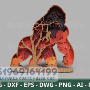 Pack Animales Salvajes en Capas para Corte Láser – Estilo 3D Asombroso