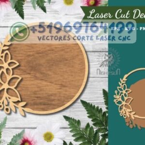 Pack de Letreros Florales para Corte Láser – 6 Diseños Decorativos con Marcos y Flores