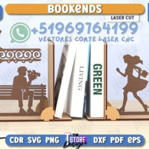 Pack de Sujetalibros Creativos – 5 Diseños Temáticos para Corte Láser