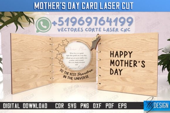 Pack de Tarjetas para el Día de la Madre – Diseños Exclusivos para Corte Láser - Imagen 3