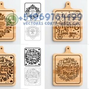 Pack de Diseños para Tablas de Cocina – Grabados Especiales para Mamá (Corte Láser)