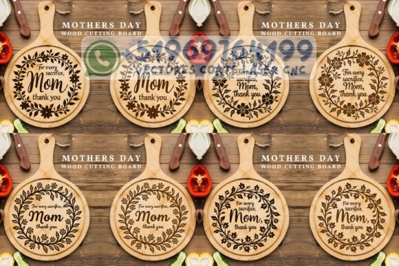 Pack de Tablas de Cocina Grabadas para Mamá – Diseños Especiales para Corte y Grabado Láser
