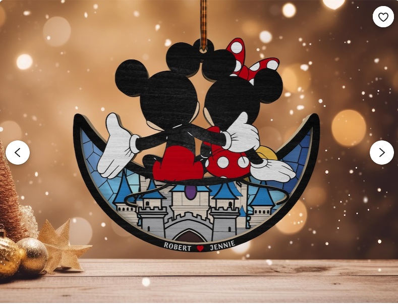 Adorno colgante Micky y mini pareja personalizado – Pareja personalizada en estilo mágico