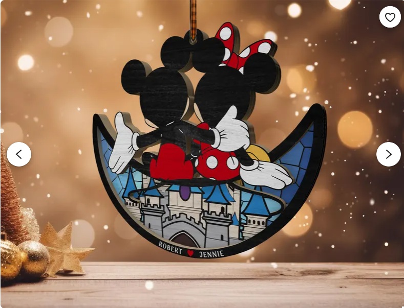 Adorno colgante Micky y mini pareja personalizado – Pareja personalizada en estilo mágico - Imagen 2