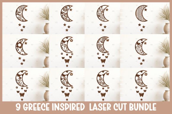 Paquete de Lunas Decorativas para cuarto de bebes – Archivos SVG para Corte Láser