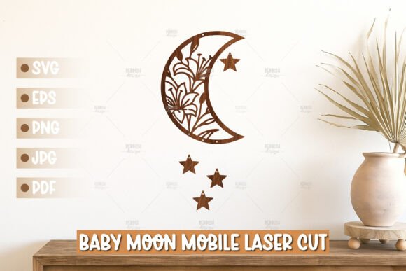 Paquete de Lunas Decorativas para cuarto de bebes – Archivos SVG para Corte Láser - Imagen 2