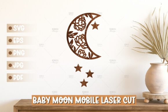 Paquete de Lunas Decorativas para cuarto de bebes – Archivos SVG para Corte Láser - Imagen 6