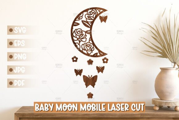 Paquete de Lunas Decorativas para cuarto de bebes – Archivos SVG para Corte Láser - Imagen 5