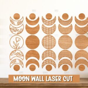 Arte Mural de Fases Lunares en SVG para Corte Láser