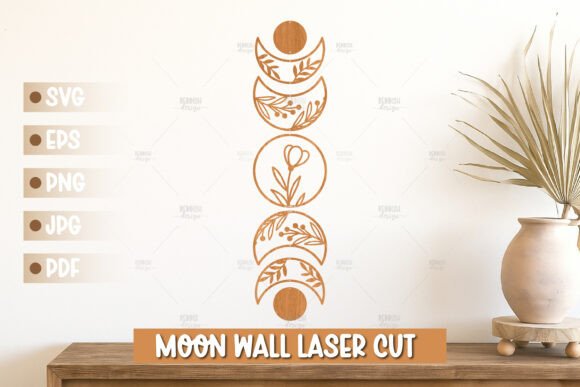 Arte Mural de Fases Lunares en SVG para Corte Láser - Imagen 5