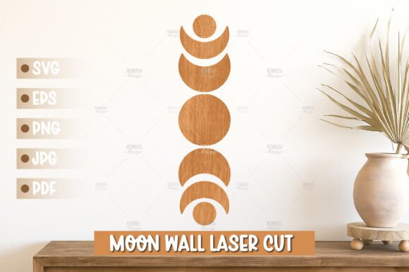 Arte Mural de Fases Lunares en SVG para Corte Láser - Imagen 4