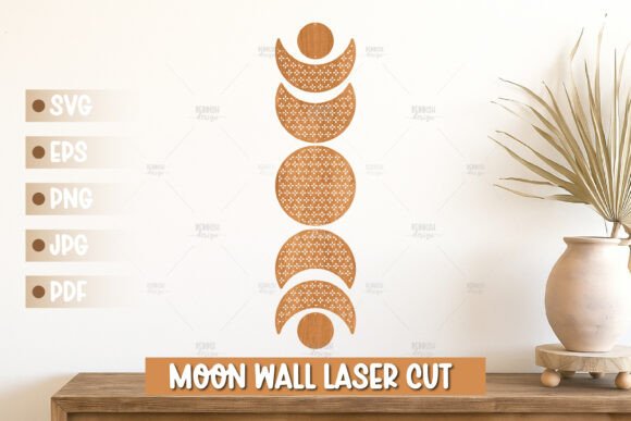 Arte Mural de Fases Lunares en SVG para Corte Láser - Imagen 6