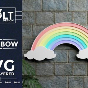 Arcoíris Multicapa en SVG para Corte Láser – Diseño Decorativo 3D