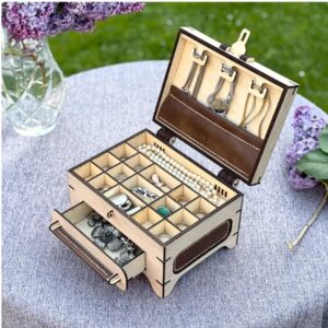 Joyero de madera con cajón para organizar tus accesorios